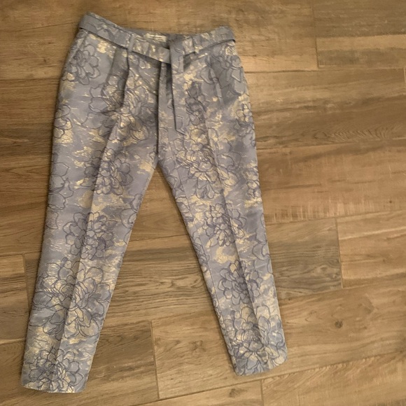 Tahari ASL Women's Metallic Jacquard Slim Pants in size petite 0 - Picture 4 of 15